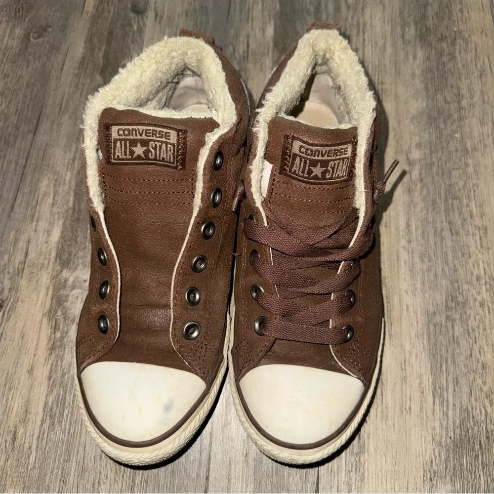 Converse Brown Leather Sneakers